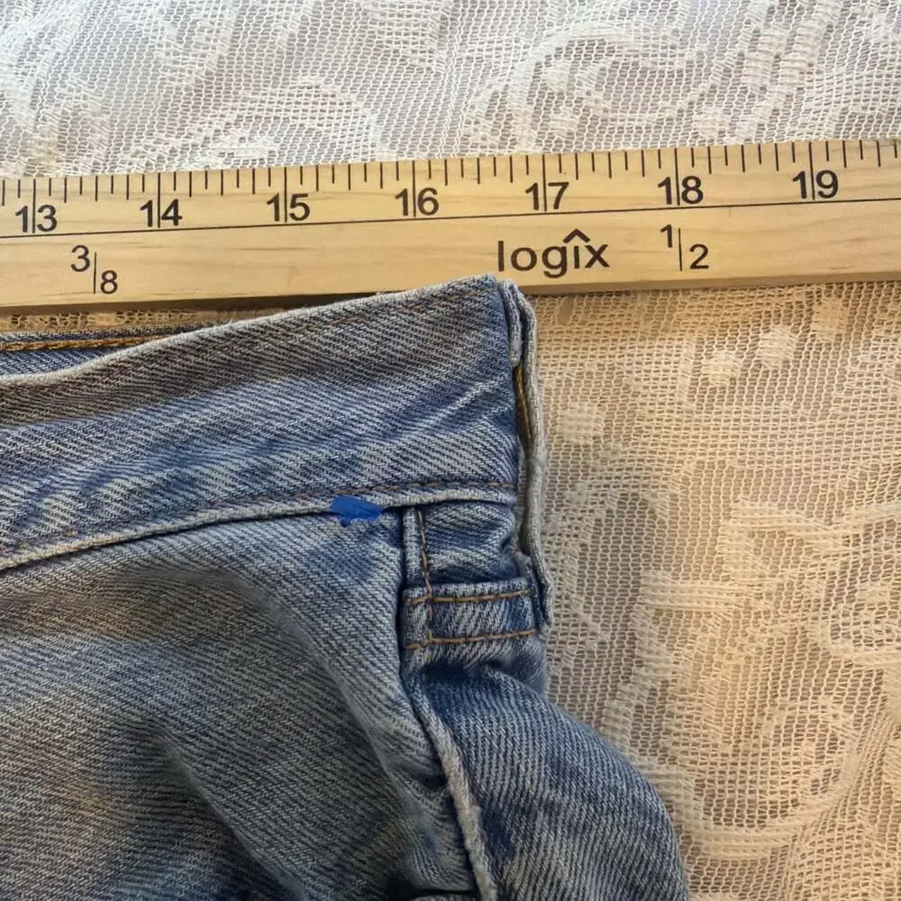 Y2KLevis 501 ButtonFly Blue Jeans W34 /L28 Funky Grunge Distressed Made 11/09